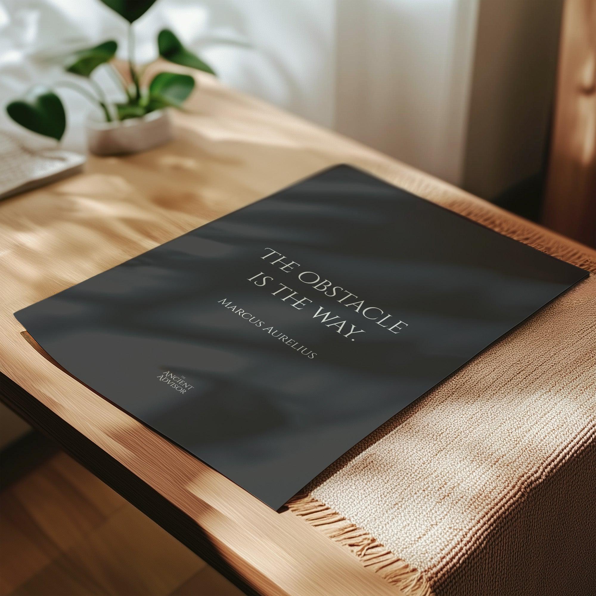 The obstacle is the way – Stoicism Poster, Stoic Wall Art, Marcus Aurelius Quote Print - Image 4