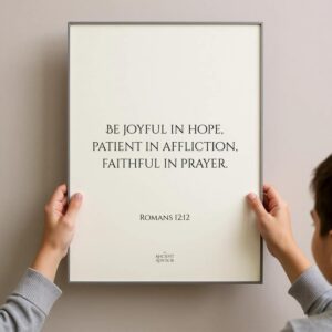 Be joyful in hope, patient in affliction, faithful in prayer – Inspirational Bible verse poster