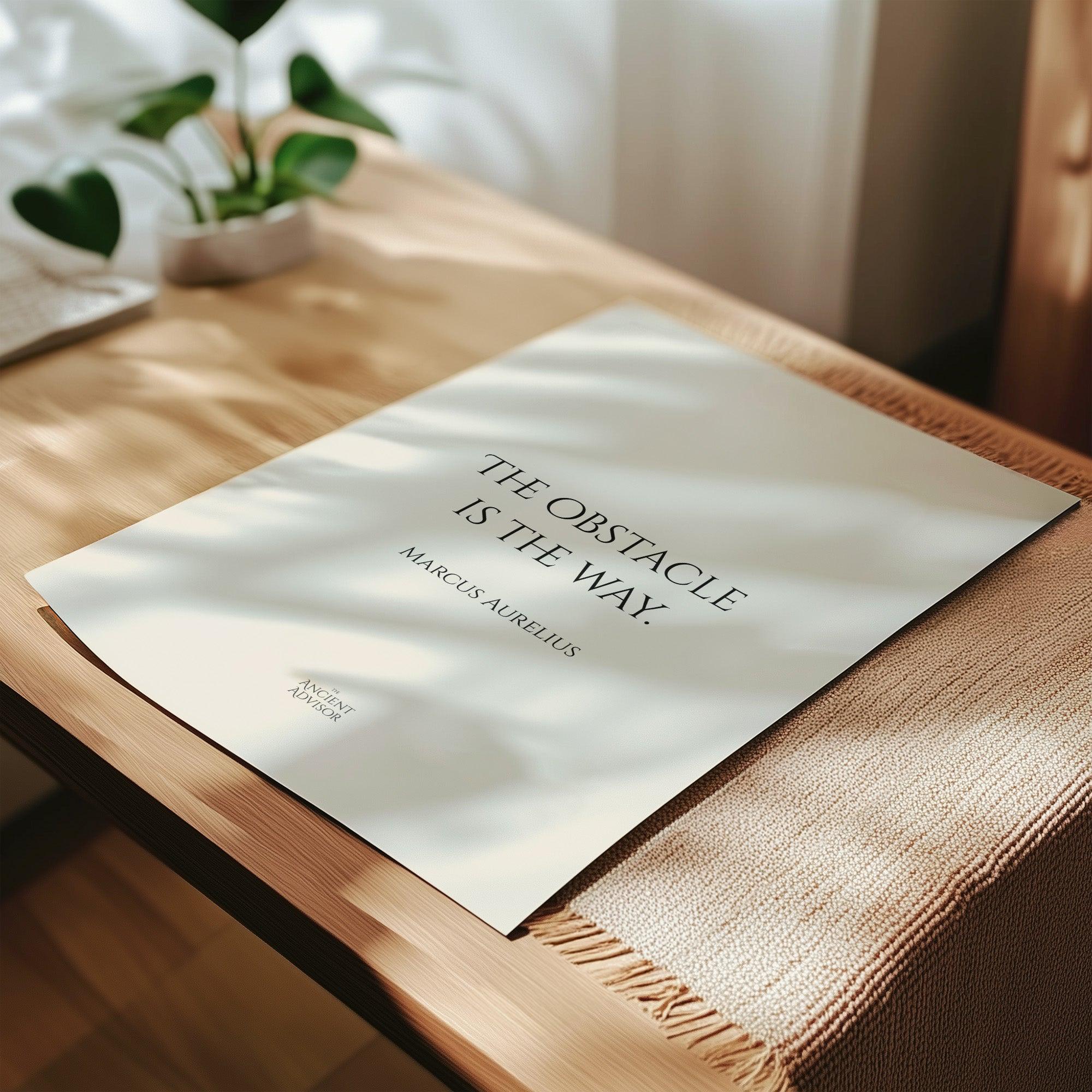 The obstacle is the way – Stoicism Poster, Stoic Wall Art, Marcus Aurelius Quote Print - Image 3