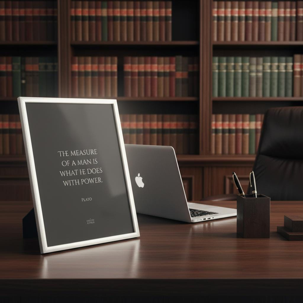 The measure of a man is what he does with power – motivational Plato poster – Philosophical art