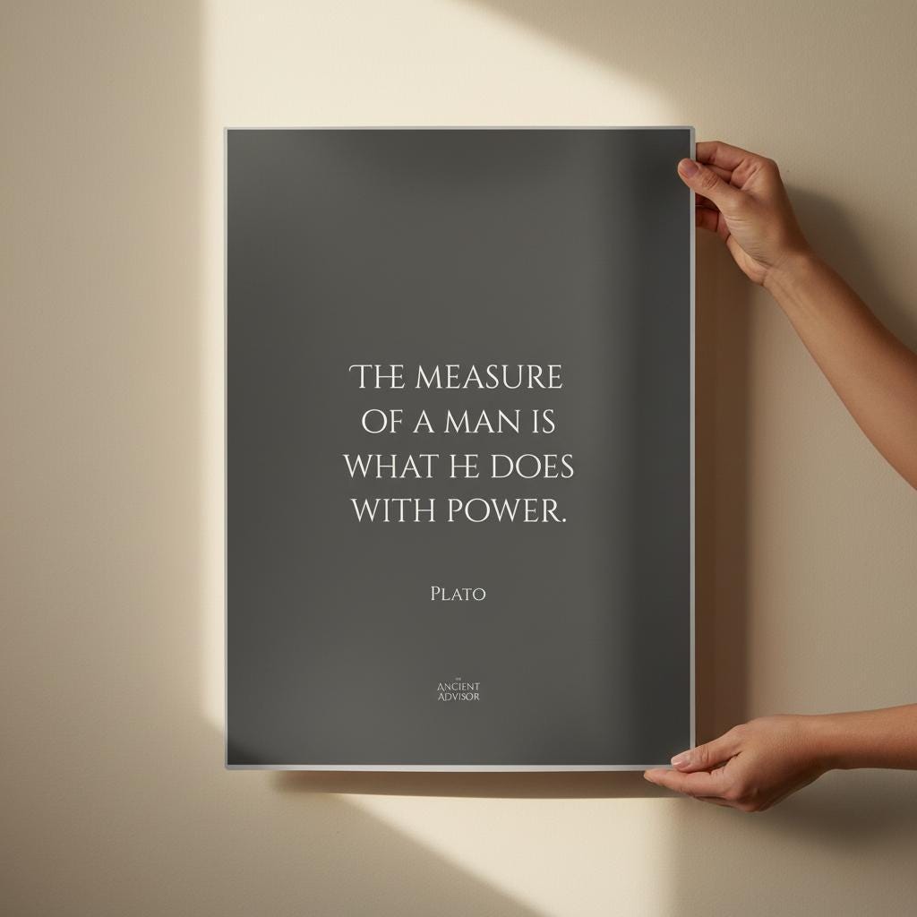 The measure of a man is what he does with power – motivational Plato poster – Philosophical art - Image 3