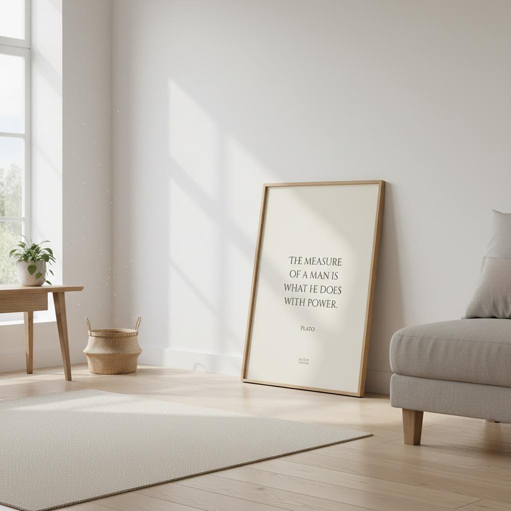 The measure of a man is what he does with power – motivational Plato poster – Philosophical art - Image 5