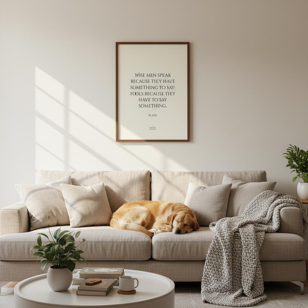 Wise men speak because they have something to say... – inspirational Plato poster – art for the heart and home - Image 3