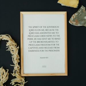 The Spirit of the Sovereign Lord is on me... – Isaiah 61:1 Inspirational Poster, Christian Wall Art