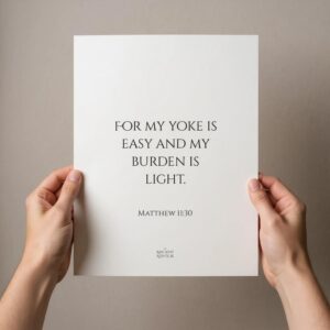 For my yoke is easy and my burden is light | Inspirational Bible Verse, Matthew 11:30